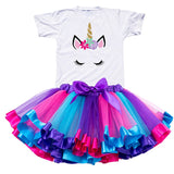 Children Clothing Sets for Baby Girls Summer 2019 New Fashion Unicorn Tops Kid Clothes Girl Tees Princess Birthday Sets Clothes